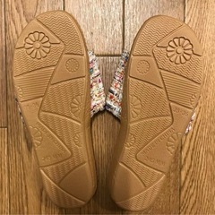 新品☆サンダル☆白地×マルチ☆ツィード☆22.5-23.5㎝☆軽量☆歩きやすい☆の画像