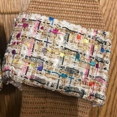 新品☆サンダル☆白地×マルチ☆ツィード☆22.5-23.5㎝☆軽量☆歩きやすい☆の画像