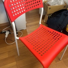 IKEA レッドチェア　4脚セットの画像