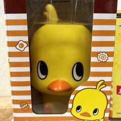 昭和レトロ　チキンラーメン　ソフビ貯金箱　ヒヨコちゃんクロック　2個セット　未使用品の画像
