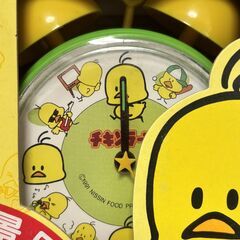 昭和レトロ　チキンラーメン　ソフビ貯金箱　ヒヨコちゃんクロック　2個セット　未使用品の画像