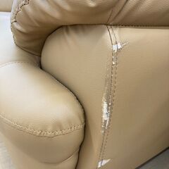 ★ジモティ割引あり★【リユースのサカイ野々市店】3人掛けソファー  ベージュ W(幅)203×D(奥行き)72×H(高さ)90㎝ ※クリーニング済みの画像