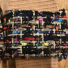 新品☆サンダル☆黒地×マルチ☆ツィード☆22.5-23.5㎝☆軽量☆歩きやすい☆の画像