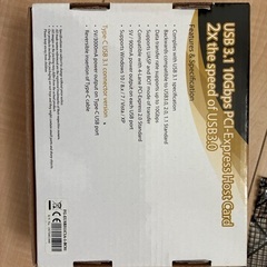USB 3.1 10Gbps PCI-Express Host Cardの画像