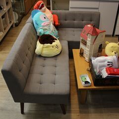 【川崎市宮前区リサイクルオフ】お買い得品♪　L字ソファー　コーナーソファ　グレーの画像