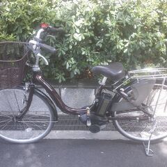 電動26インチ 税別￥45.273- 新基準ヤマハパスナチュラ　良品8.7Ah 電動自転車　３ヶ月保証　ブラウン727の画像