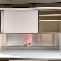 美品❗️パモウナ家具 キッチンボード 白 160cm×50cm×高さ205cm　の画像