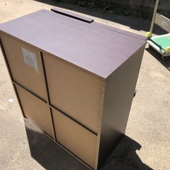 不二貿易 フラップ式ディスプレイラック ダークブラウン80cm×40cm×高さ85cmの画像