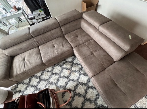 シーズロングソファ グレー 幅273cm シーズロングL字ソファ幅273cm