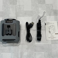 腰掛け扇風機 ベルトファン 12000mAh ライト付 Type-C充電 グレーの画像