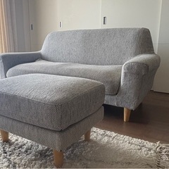 【〆8/12】unico ソファ　2人掛け　オットマン付の画像