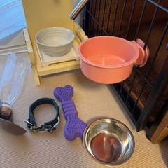 ペット給水器　おもちゃ 首輪 フードボール8点全部の画像
