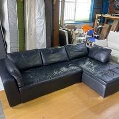 レザー調　カウチソファーの画像