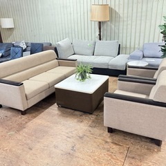 A1410🌟激安‼️ 応接セット 応接ソファ 3人用 ×1 + 応接ソファ 1人用 ×2 🌟の画像