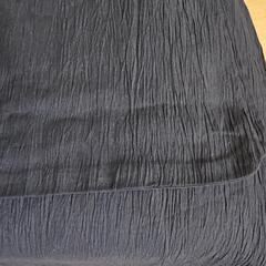 男物着物　綿麻　黒　Lサイズ　縮の画像