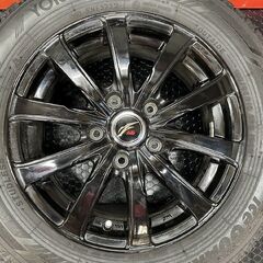 【YK ice GUARD iG60 185/65R15】スタッドレス【Weds Fang 15インチ 6J5HPCD114.3+53】22年製 バリ溝 ブラック フリード等　(STJ001)の画像