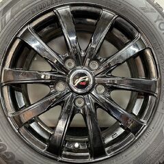 【YK ice GUARD iG60 185/65R15】スタッドレス【Weds Fang 15インチ 6J5HPCD114.3+53】22年製 バリ溝 ブラック フリード等　(STJ001)の画像