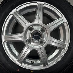 【GOODYEAR ICENAVI7 155/65R14】スタッドレス【BS TOPRUN 14インチ 4.5J4HPCD100+45】22年製 バリ溝 ルークス ワゴンR等　(STB008)の画像