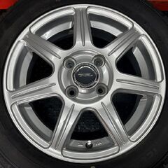 【GOODYEAR ICENAVI7 155/65R14】スタッドレス【BS TOPRUN 14インチ 4.5J4HPCD100+45】22年製 バリ溝 ルークス ワゴンR等　(STB008)の画像