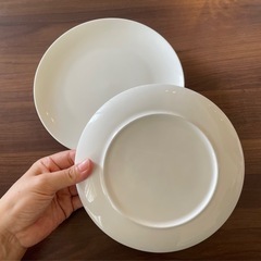 【手渡し】シンプルな白いプレート 4枚セット（直径19cm）の画像