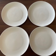 【手渡し】シンプルな白いプレート 4枚セット（直径19cm）の画像