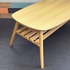 店頭引き渡し 中古 不二貿易 脚折りセンターテーブル ローテーブル 折りたたみ 木製 机 家具 の画像