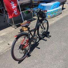 ブリヂストン 6段変速子供用自転車 24インチ ブラック＆レッド 【こちらは店舗です。浜村鹿野温泉ICから3分 買取本舗 宮本リサイクル 営業時間9～19時 定休日水曜のみ←連絡できませんm(_ _)m】の画像