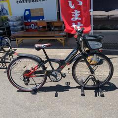 ブリヂストン 6段変速子供用自転車 24インチ ブラック＆レッド 【こちらは店舗です。浜村鹿野温泉ICから3分 買取本舗 宮本リサイクル 営業時間9～19時 定休日水曜のみ←連絡できませんm(_ _)m】の画像