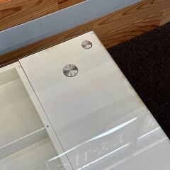 店頭引き渡し 中古 ガラス コレクションテーブル ローテーブル ガラステーブル 机 引出し付き 家具の画像
