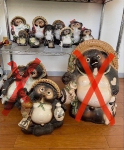 早い者勝ち　縁起物　たぬきの置物