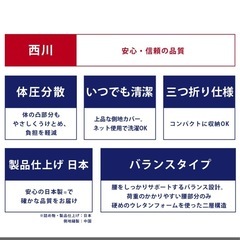三つ折り 西川マットレス シングルの画像