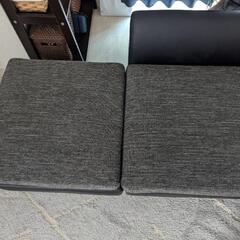 🛋️【L字型ソファ LOWYA 3人掛け＋オットマン／ダークグレー】中古 の画像
