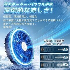 サイズL、未使用の新品です。 TIWOUN ファン付きベスト ファン付き作業服 【2025新登場&体感-12℃】 30000mAh大容量バッテリー付き 空調作業服 ワークマン 冷却ベスト ファン付き 3D循環送風 3段階風量調節 最大24時間送風 軽量 UVカット 猛暑対策の画像