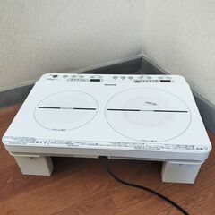 アイリスオーヤマ 2口IHコンロ IHクッキングヒーター IHK-W12S-Wの画像