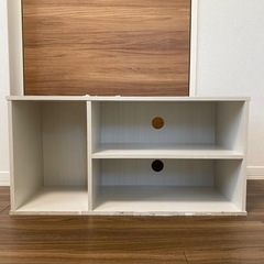 【無料でお譲りします】縦横自在！使い方色々！シンプル木製ラックの画像