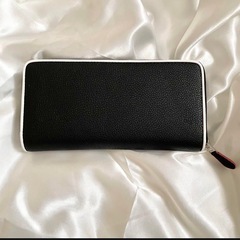 　COACH ブラックレザー　ラウンドファスナー長財布　男女兼用　長財布の画像