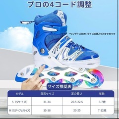 ローラースケート インラインスケート 23〜25cm ヘルメットプロテクター付きの画像