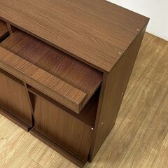 【新品】4枚ディスプレイラック　フラップ書棚BR(OUTLET)の画像