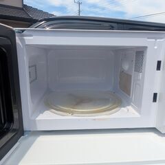 【電子レンジ】【YAMAZEN】YRM-HF171 ホワイト 23年製 動作品 50/60Hz共用 ターンテーブルの画像