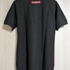 新品半袖鹿の子ポロシャツ黒 M  L　Zabbixロゴ入　売れ筋価格1530円の画像