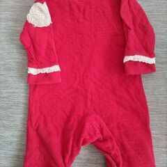 ベビー服 秋服 ロンパース 女の子 赤色 70cmの画像