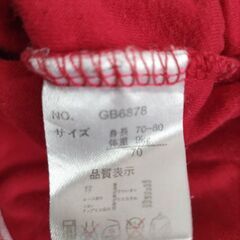 ベビー服 秋服 ロンパース 女の子 赤色 70cmの画像