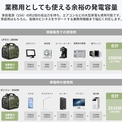 EENOUR インバーター発電機 DK3000iSDF 定格出力3.0kVA/2.8kVA LPガス·ガソリン両用 正弦波 防音型 高出力 軽量 静音 家庭用 プロパンガス 並列運転 50Hz/60Hz切替 過負荷保護 オイル不足警告 キャンプ DIY キッチンカー 移動販売 イベント 建設作業 災害時に大活躍 の画像