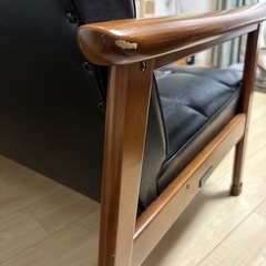 カリモク60 Kチェア　2シーター　スタンダードブラックの画像