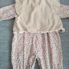 ベビー服 ロンパース 女の子 花柄 Souris 50-70cmの画像