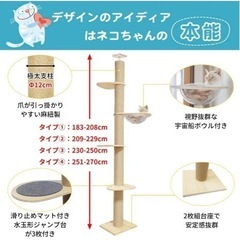 登り棒キャットタワー（230cm〜250cm）の画像