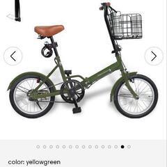 折りたたみ自転車 カーキの画像
