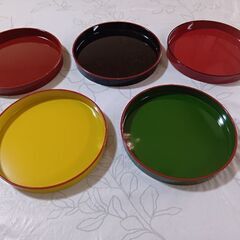 上野池之端　京屋の漆器銘々皿５枚組の画像