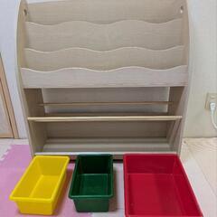 子ども　本棚　おもちゃラック付きの画像