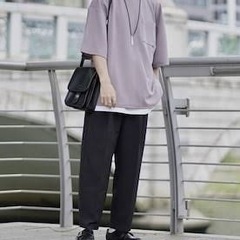 ETELIO 梨地ポケット付きクルービッグTシャツの画像